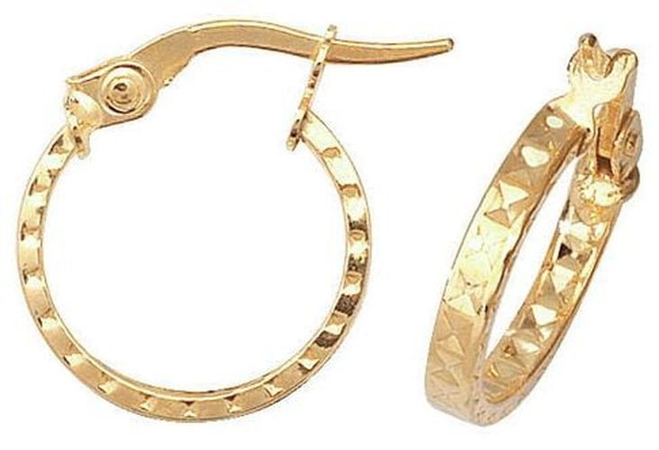 ER651 9k Yellow Gold Hoop Earrings 10 mm Jewellery - James Moore TH - Modalova