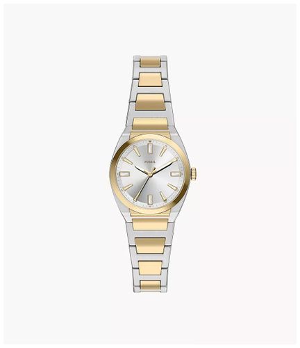 ES5494 Everett 27 mm Three-Hand Two-Tone Stainless Watch - Fossil - Modalova
