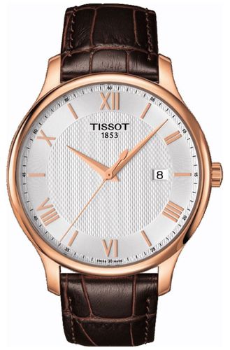 T0636103603800 Men's Tradition Rose Gold Plated Watch - Tissot - Modalova