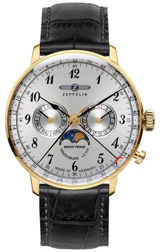 Hindenburg Moonphase Yellow Gold Case Watch - Zeppelin - Modalova