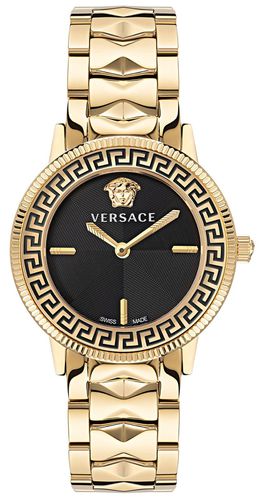 VE2P00622 V-TRIBUTE (36mm) Black Dial / Gold PVD Watch - Versace - Modalova