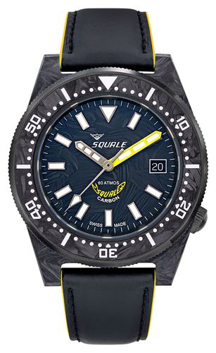 T-183 Forged Carbon Yellow (42mm) Forged Carbon Dial Watch - Squale - Modalova