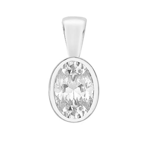 Single Stone Rubover Oval Cut Pendant (0 Jewellery - Perfection Crystals - Modalova