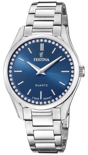 Ladies Steel With CZ Set & Steel Bracelet Watch - Festina - Modalova