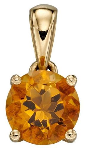 Elements 9ct Y/g Citrine November Birthstone Pendant Jewellery - Elements Gold - Modalova