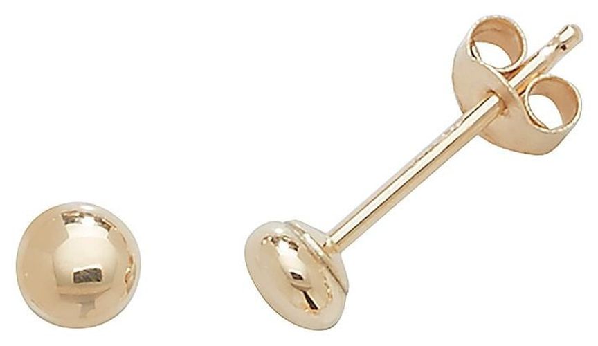 K Yellow Gold Button Stud Earrings 3 mm Jewellery - James Moore TH - Modalova