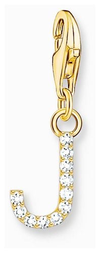 Charm Pendant Letter J With Stones Gold Jewellery - Thomas Sabo - Modalova