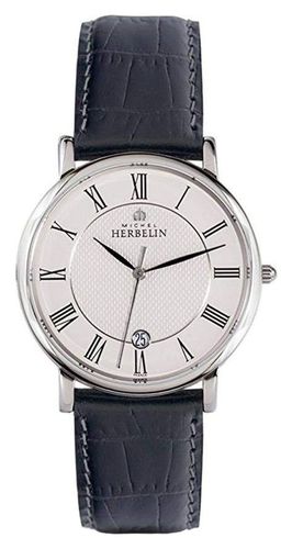 Men's Classic Leather Strap Dial Watch - Herbelin - Modalova