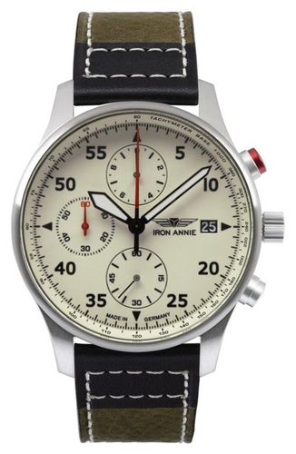 F13 Tempelhof Leather Strap Chronograph 5670-5 Watch - Iron Annie - Modalova