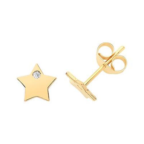 Ct Yellow Gold Cz Star Stud Earrings ES630 Jewellery - James Moore TH - Modalova