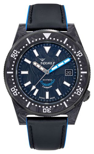 T-183 Forged Carbon Blue (42mm) Forged Carbon Dial / Watch - Squale - Modalova