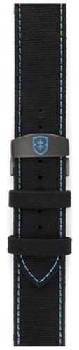 Men's 22mm Black Canvas With Blue Stitch Strap Watch - Elliot Brown - Modalova