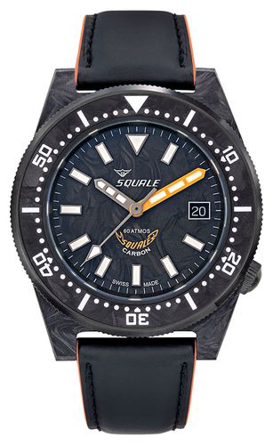 T-183 Forged Carbon Orange (42mm) Forged Carbon Dial Watch - Squale - Modalova