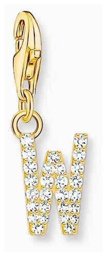 Charm Pendant Letter W With Stones Gold Jewellery - Thomas Sabo - Modalova