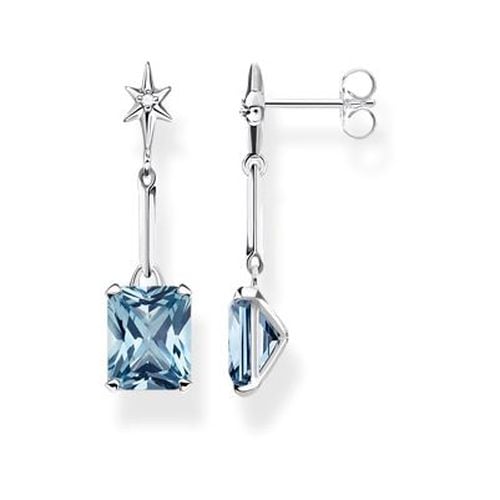 Earrings With Aquamarine-coloured Stone And Star Jewellery - Thomas Sabo - Modalova