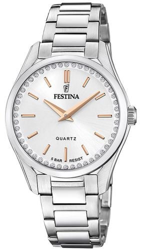 Ladies Steel With CZ Set & Steel Bracelet Watch - Festina - Modalova