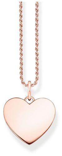 Rose Gold Plain Heart Twist Chain Necklace 50cm Jewellery - Thomas Sabo - Modalova