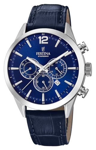 Men's Chronograph | Dial | Leather Strap Watch - Festina - Modalova