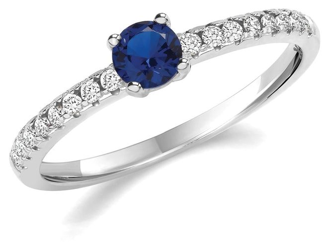 STERLING SILVER RHOUIUM PLATED CZ SOLITAIRE Jewellery - James Moore TH - Modalova