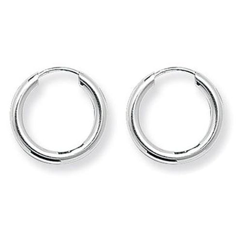 Silver 15mm Sleeper Hoop Earrings G5540 Jewellery - James Moore TH - Modalova