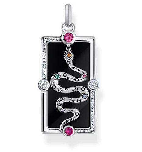 Black Cold Enamel Various Stones Silver Snake Jewellery - Thomas Sabo - Modalova