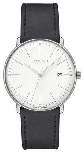 Max Bill MEGA Solar | Leather Strap Sapphire Watch - Junghans - Modalova