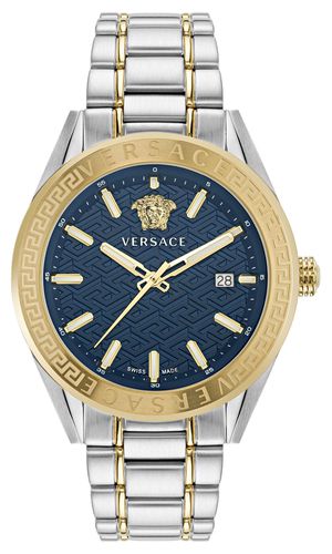 Men's V-CODE (42mm) Dial / Two-Tone Stainless Watch - Versace - Modalova