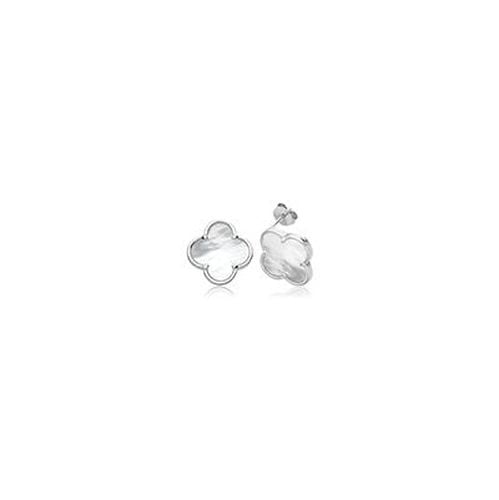 Silver Green Clover Leaf Stud Earrings G51375 Jewellery - James Moore TH - Modalova