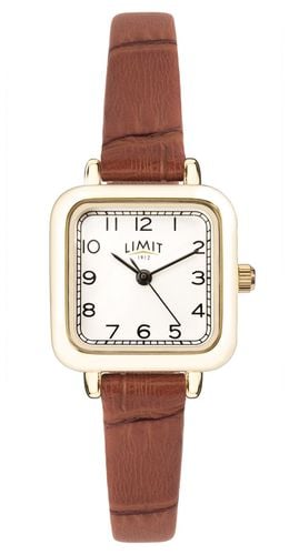 Women's Leather Strap | White Dial | Gold Case Watch - Limit - Modalova