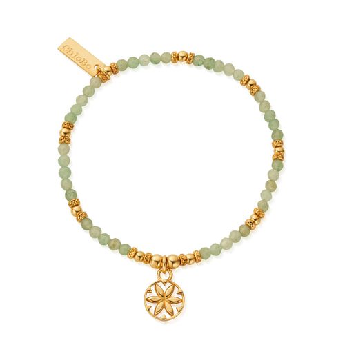 In Bloom FLOWER MANDALA Aventurine Bracelet - Gold Jewellery - ChloBo - Modalova