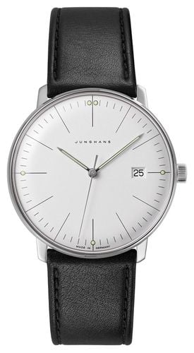 Max Bill Quartz Sapphire Glass | Leather Watch - Junghans - Modalova