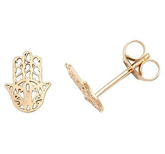 K Yellow Gold Hand Stud Earrings ES622 Jewellery - James Moore TH - Modalova