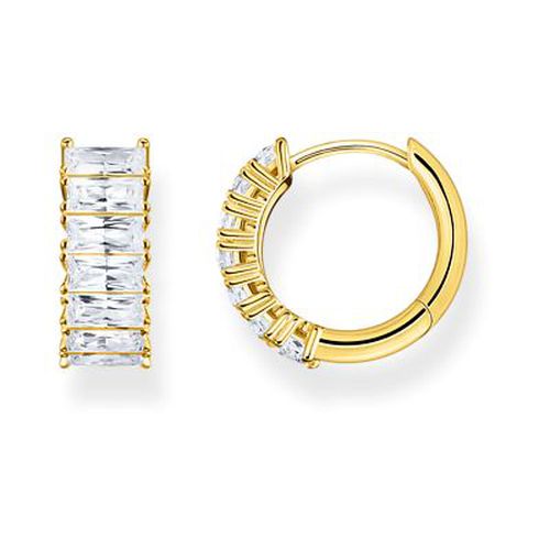 Hoop Earrings With White Stones PavÃ© Gold Jewellery - Thomas Sabo - Modalova