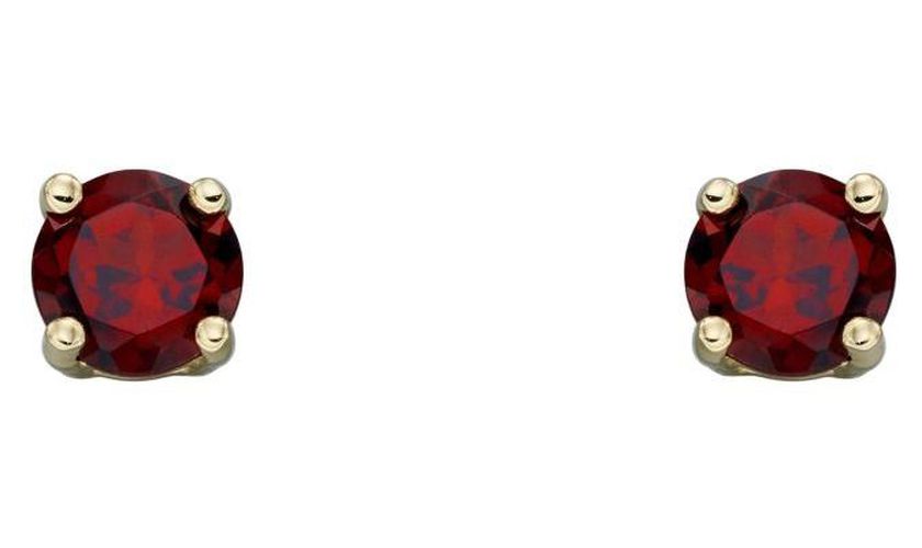 K Yellow Gold Garnet January Birthstone Jewellery - Elements Gold - Modalova