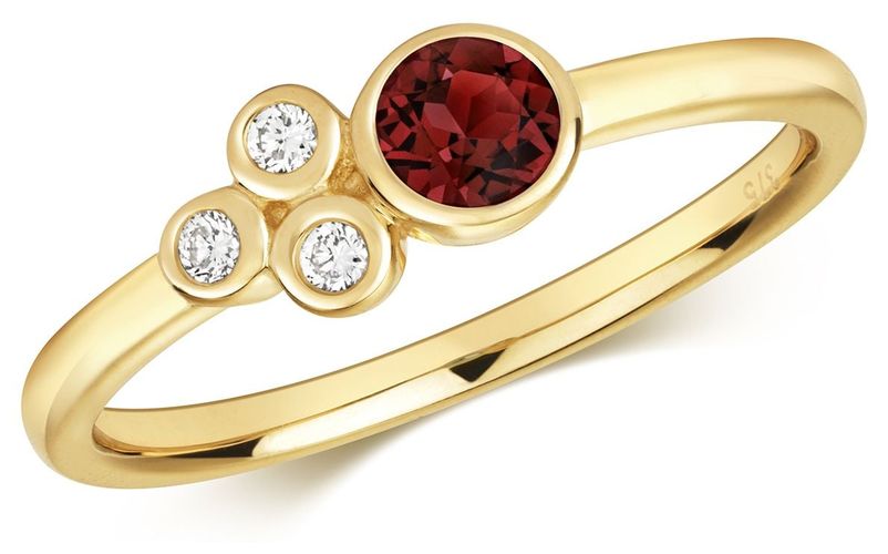 Diamond 06ct Garnet 33ct Ring Jewellery - James Moore TH - Modalova