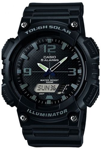 Men's Five Alarm Solar Powered Illuminator AQ- Watch - Casio - Modalova