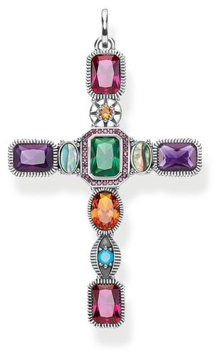 Pendant 'Cross' Colourful Stones 925 Sterling Jewellery - Thomas Sabo - Modalova