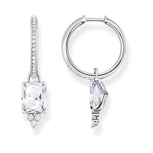 Hoop Earrings With White Stones Silver CR672-051 Jewellery - Thomas Sabo - Modalova