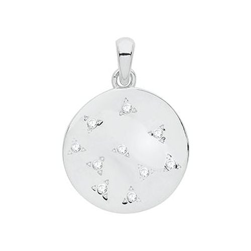 Silver Cubic Zirconia Set Star Disc Pendant Jewellery - James Moore TH - Modalova