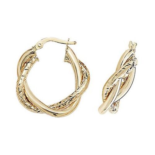 CT YEL GOLD 15MM DC HOOP EARRINGS ER988-15 Jewellery - James Moore TH - Modalova