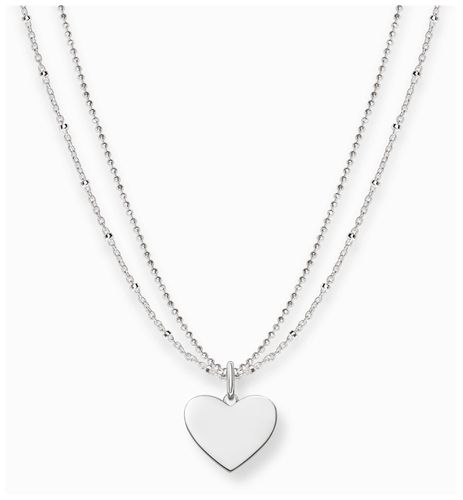 Heart Pendant Double Chain Necklace Sterling Jewellery - Thomas Sabo - Modalova