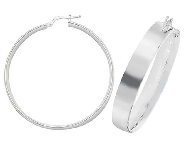 Silver 40mm Plain Hoop Earrings G51075-40 Jewellery - James Moore TH - Modalova