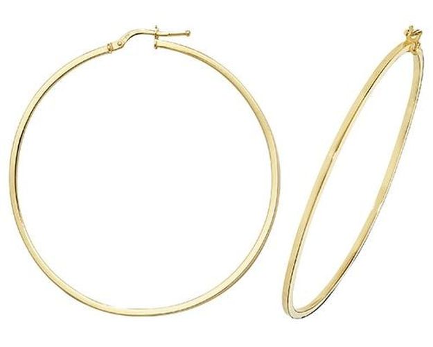 K Yellow Gold Hoop Earrings 50 mm ER1007-50 Jewellery - James Moore TH - Modalova