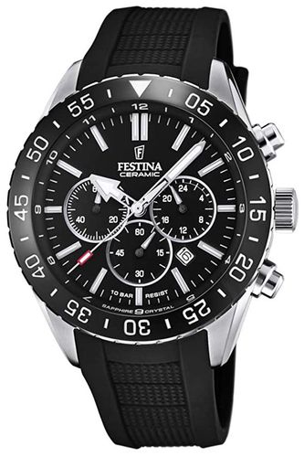 Men's | Ceramic Bezel | Rubber Strap Watch - Festina - Modalova