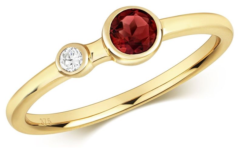 Dia.03ct Garnet.33ct Ring Jewellery - James Moore TH - Modalova