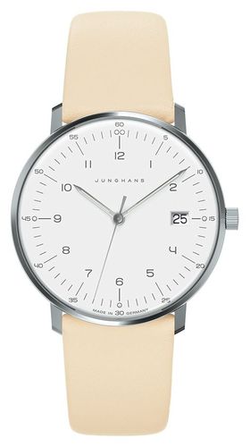 Max Bill Damen | Cream Calf-Skin Strap | Sapphire Watch - Junghans - Modalova