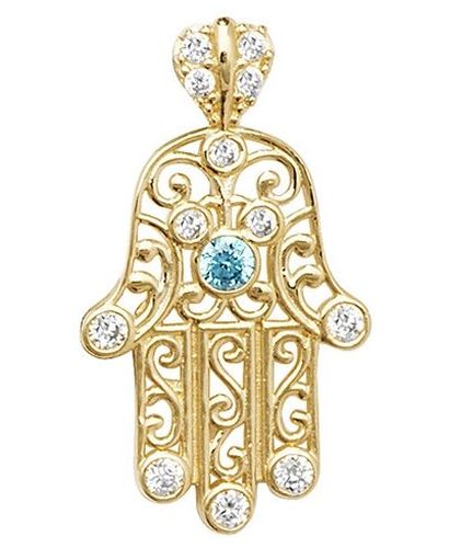 Ct Fold Hamsa Hand Cz Filigree Pendant PN067 Jewellery - James Moore TH - Modalova