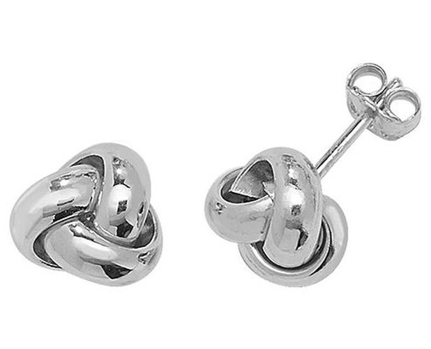 K White Gold Knot Stud Earrings ER529W Jewellery - James Moore TH - Modalova