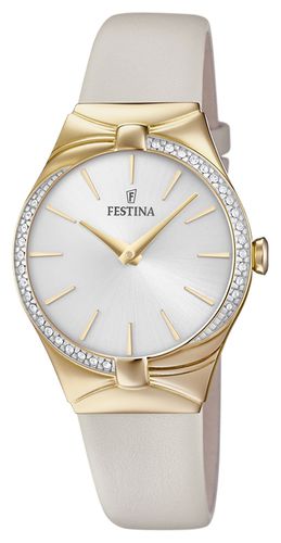 Women's Silver Petite Leather F20389/1 Watch - Festina - Modalova