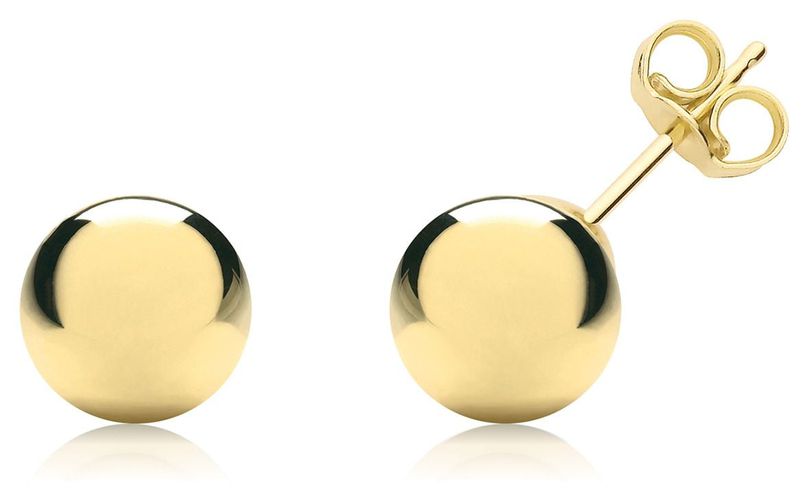 Ct Y/g 7mm Ball Stud Earrings ES205 Jewellery - James Moore TH - Modalova